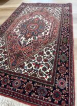 Persian Bijar Handmade Rug Fine Wool Red Multi Colour 130X80