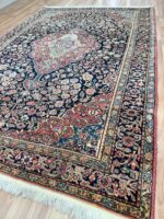 Persian Kashan Antique Handmade Rug Wool Natural & Red Colour 210X144