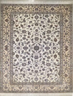 Persian Nain Garden of Paradise Handmade Rug Silk & Wool Natural Colour 300X200