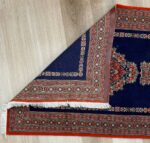 Persian Qom Handmade Rug Super Fine Wool Navy & Red 147X101