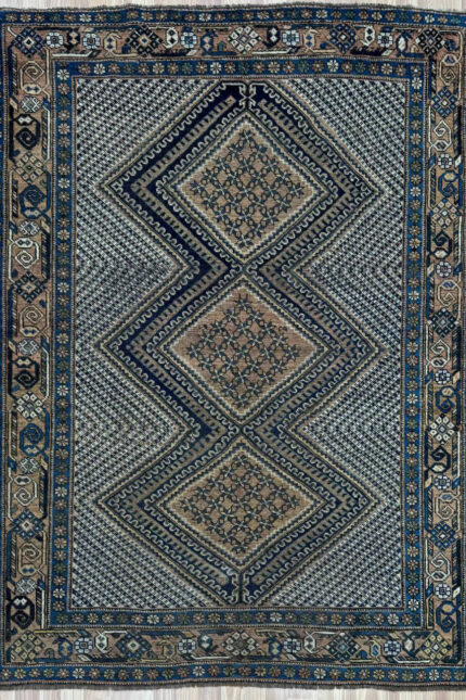 Persian Village Handmade Rug Wool Blue & Brown 200X150