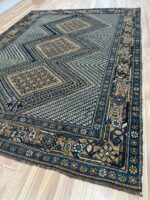 Persian Village Handmade Rug Wool Blue & Brown 200X150