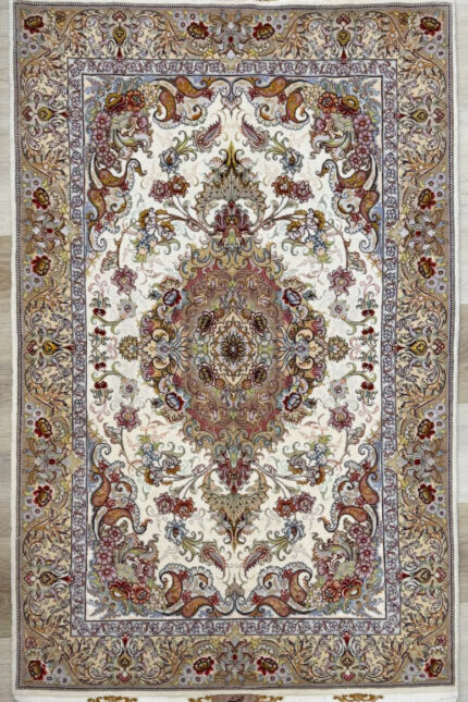Tabriz Garden Handmade Rug Super Fine Wool & Silk Multi Colour 150X100