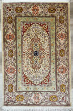 Turkish Hereke Unique Handmade Rug Silk & Silk Natural Colour