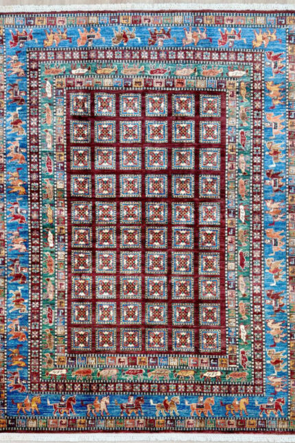 Afghan Aryana Handmade Rug Pure Wool Multi Colour 212X156-01